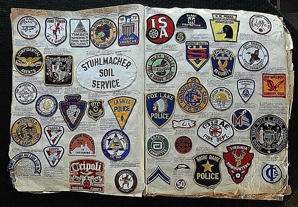 (2) c.1970 "TELESTAR SECURITY OFFICER" GUARD POLICE JACKET SHOULDER PATCH