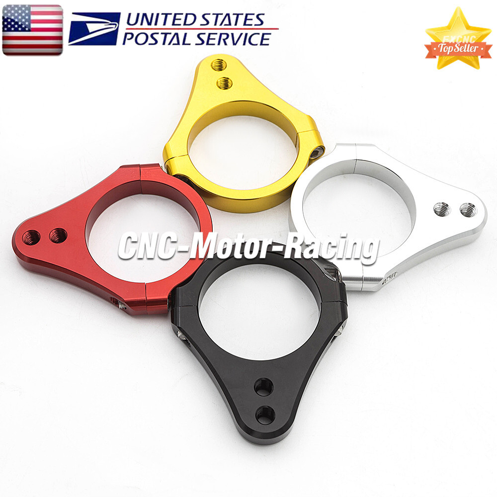 43mm Silver Universal Motorcycle Steering Damper Fork Frame Mount Clamp Bracket