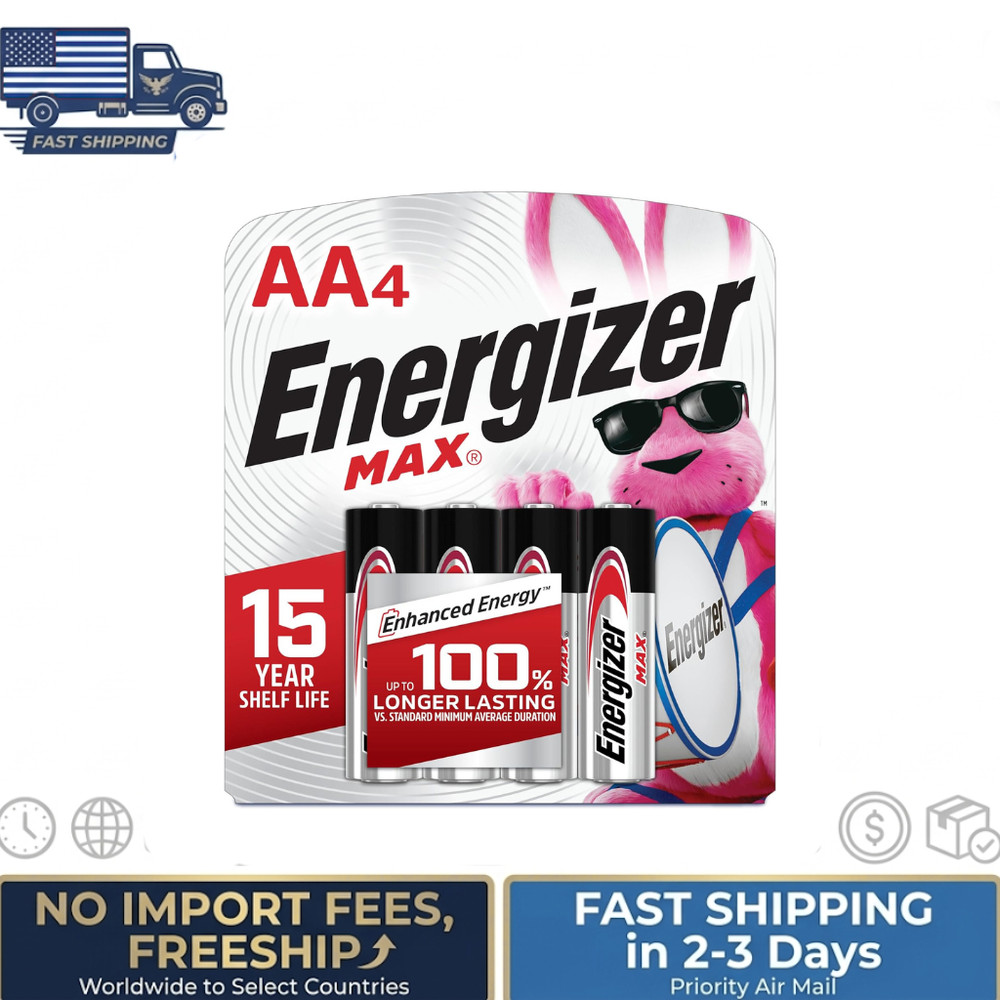 Energizer MAX AA Batteries (4-Pack), Double A Alkaline Batteries