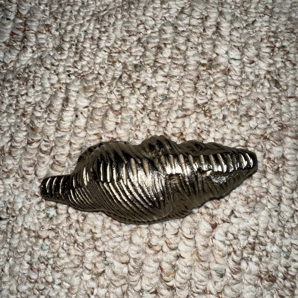 Small Silver Metal Conch Shell beach house Decorative Dislpay