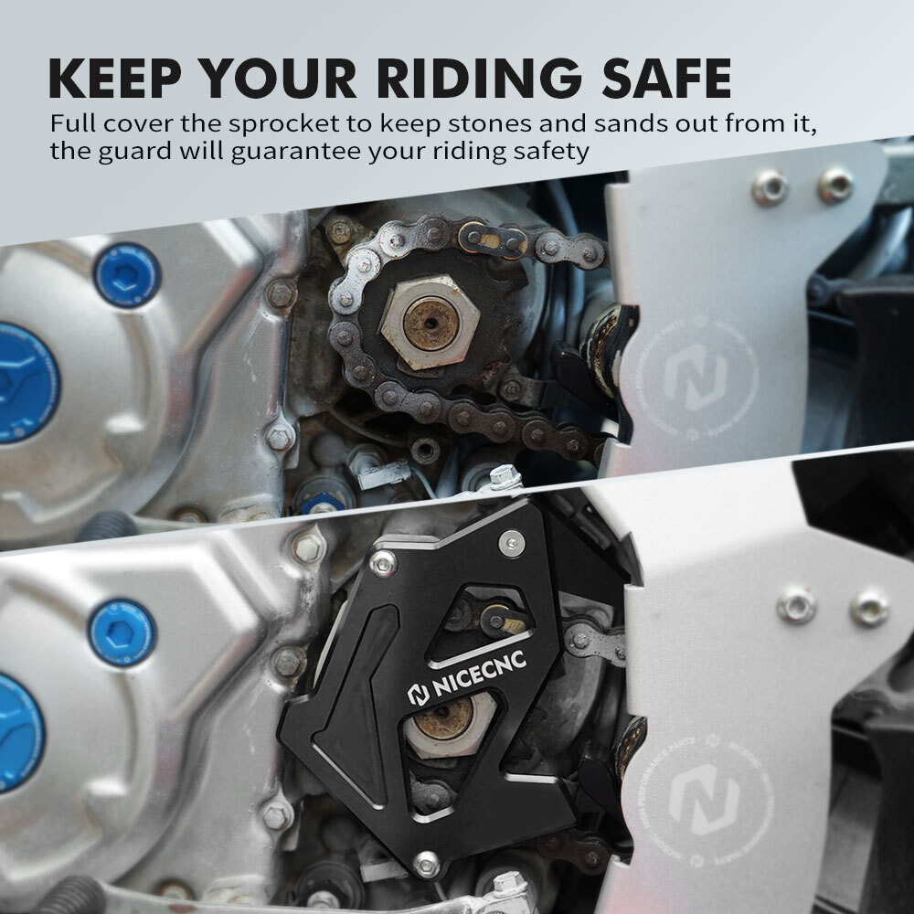 NICECNC Case Saver Chain Guide Guard For Yamaha Raptor 700 700R 2006-2023 Black