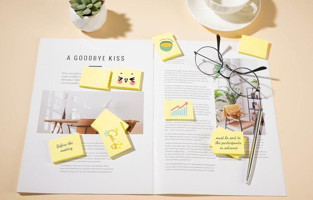 Mini Stiy Notes in, Yellow Strong Adhesive Post, Suitable for School,