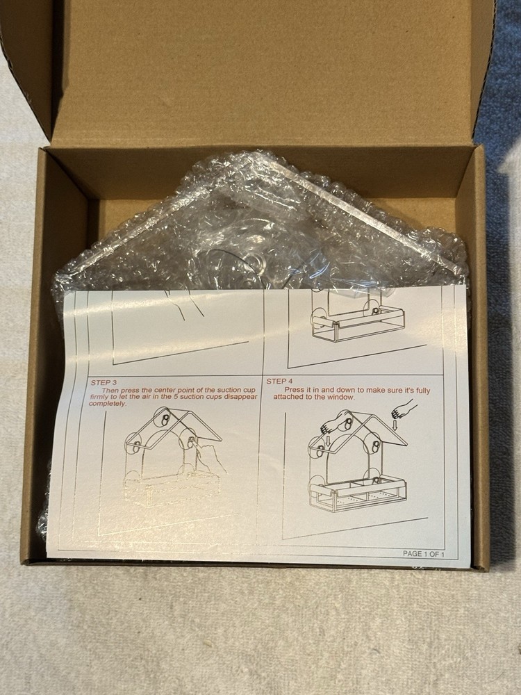 Acrylic Window Bird Feeder with 5 Suction Cups