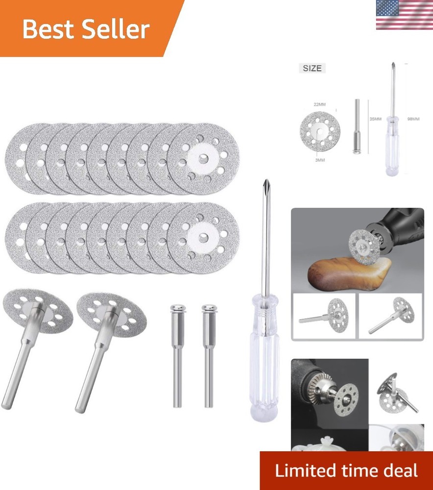 Efficient 22mm Diamond Cutting Wheel Set - 20 Discs for Marble, Brick & Ceramics