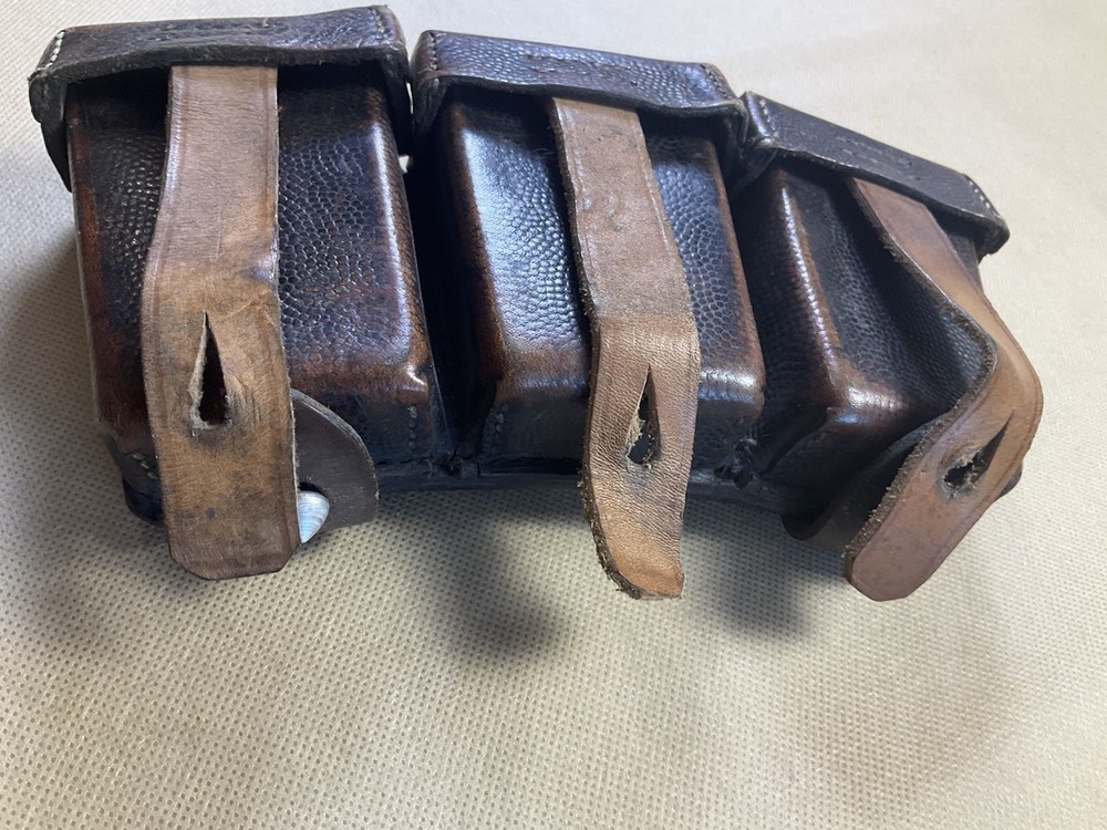 Rare Eugen Hurth Munched Leather K98Ammo Pouch Dated 1935