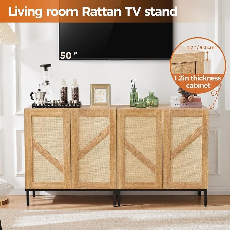 Multi-Purpose Buffet Cabinet Adjustable Shelves Storage Sideboard Kitchen Office