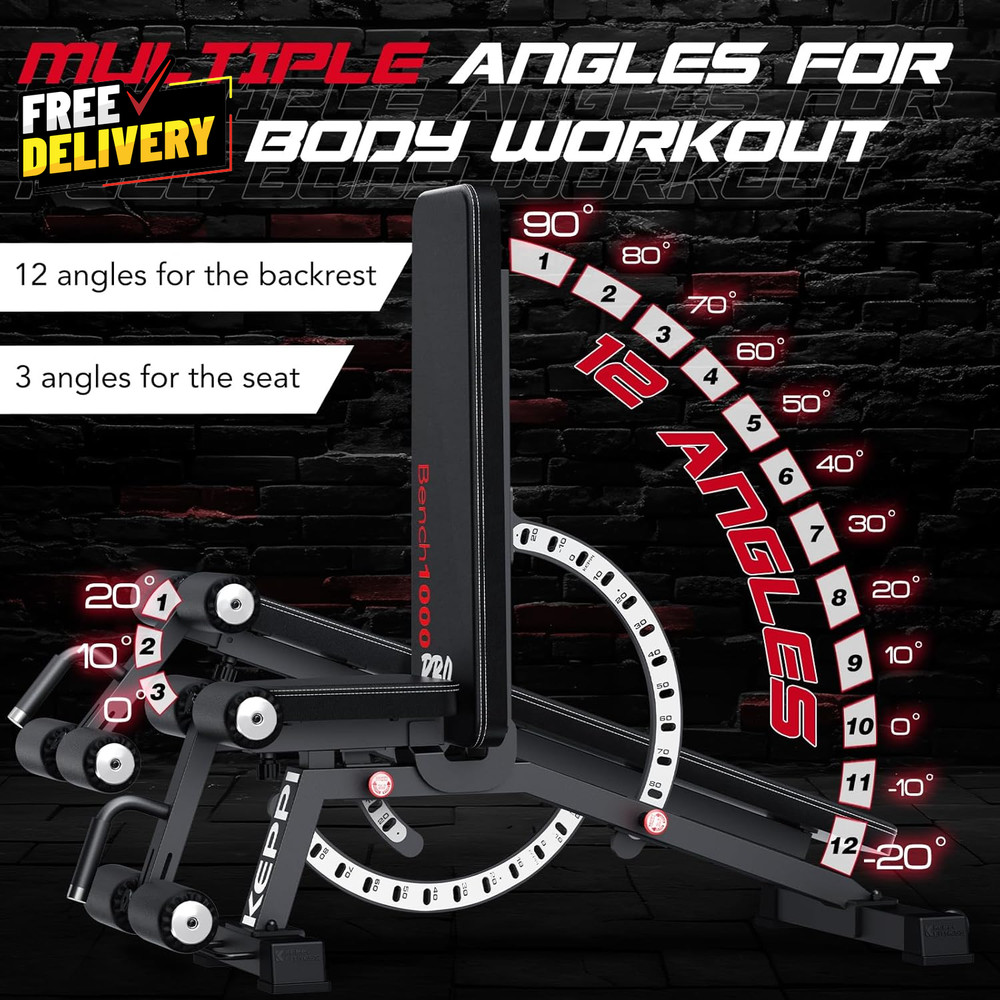 1200LB Weight Bench Heavy Duty Bench1000 PRO Adjustable Workout Bench Press Set