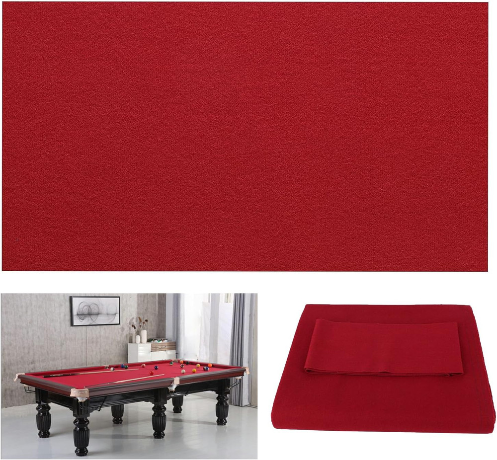 8" Pool Table Felt with 6 Cloth Strips Pre Cut Billiard Table Cloth Felt Replace