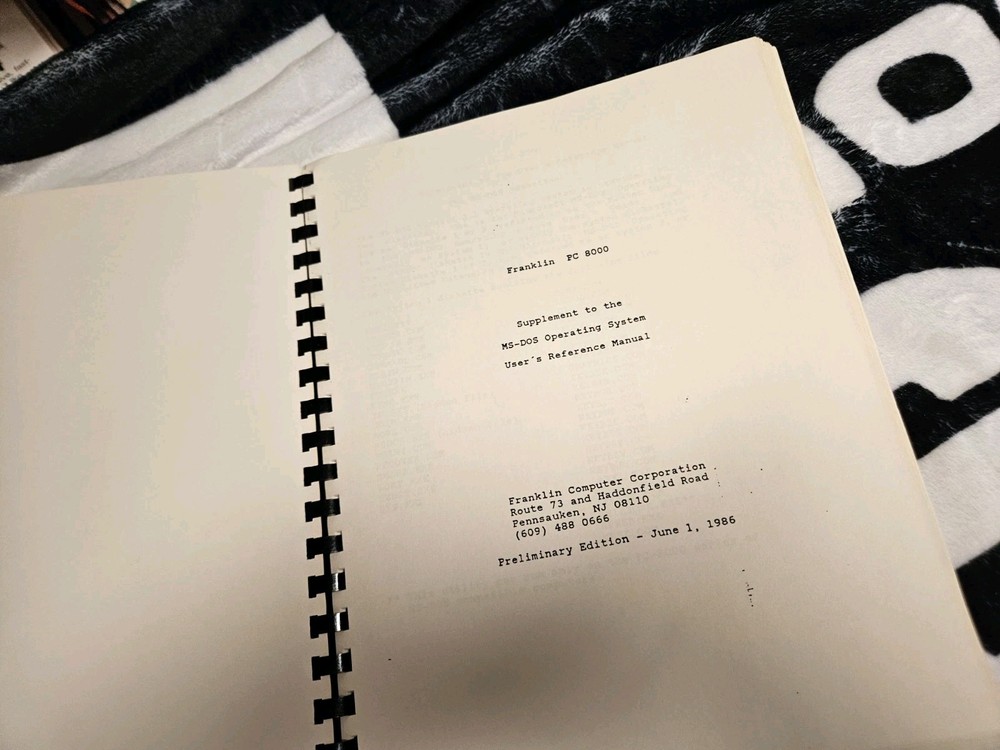 Microsoft MS-DOS 3.1 User Reference Manual + Franklin Computer Supplement