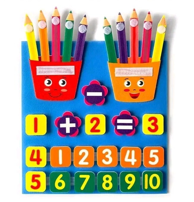 Preschool Educational Math Counting Early Learning Toy  For Toddlers Soft Felt