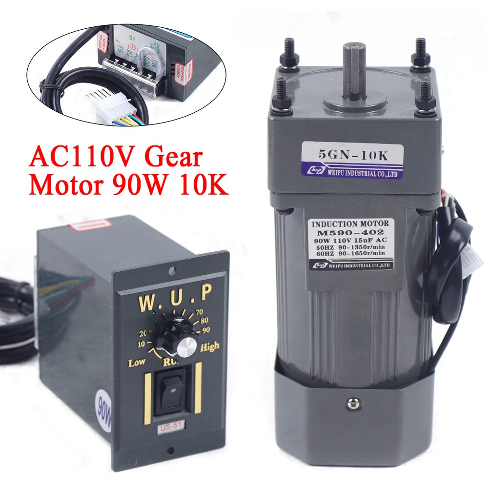 Reversible AC Gear Motor Electric+Variable Speed Reduction Controller 0-135RPM