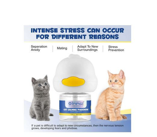 Immal Cat Calming Pheromone Diffuser Plus 2 Refills 60 Day Kit Exp. 2028 Sealed!