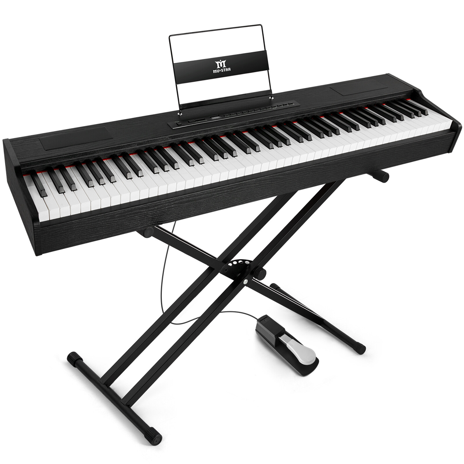 Black 88Key Full Weighted Hammer Action Digital Piano Keyboard w/Pedal,Stand,Bag