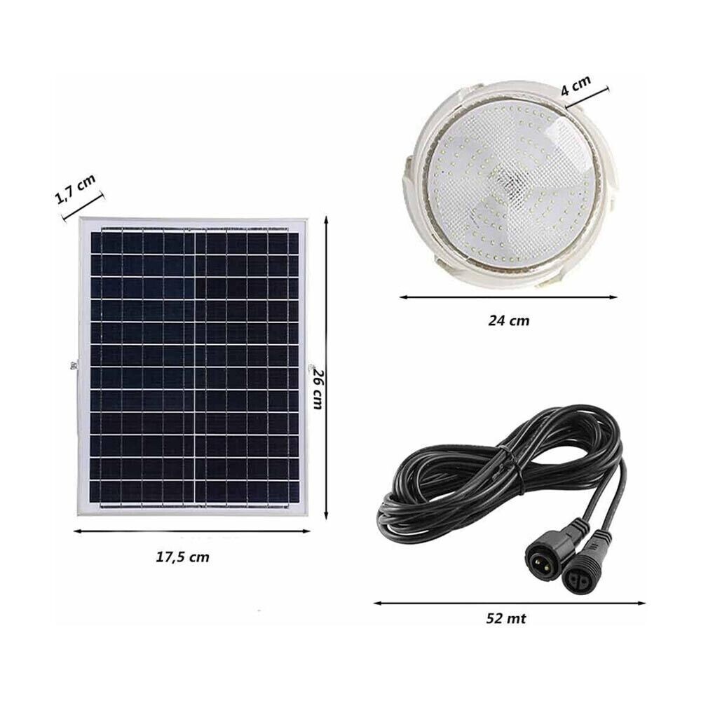 LED Ceiling Light Solar Panel Rechargeable Lamp 60w White Light Outdoor