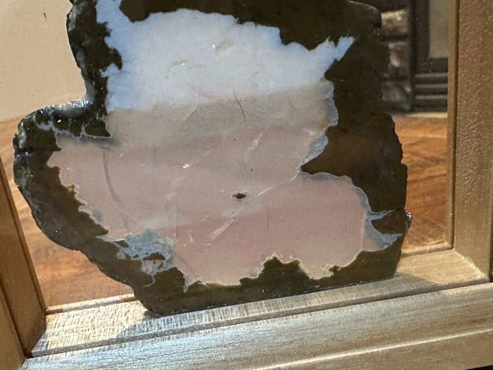 Oregon Thunder Egg Slice Polished Stone Framed 3” X 3”