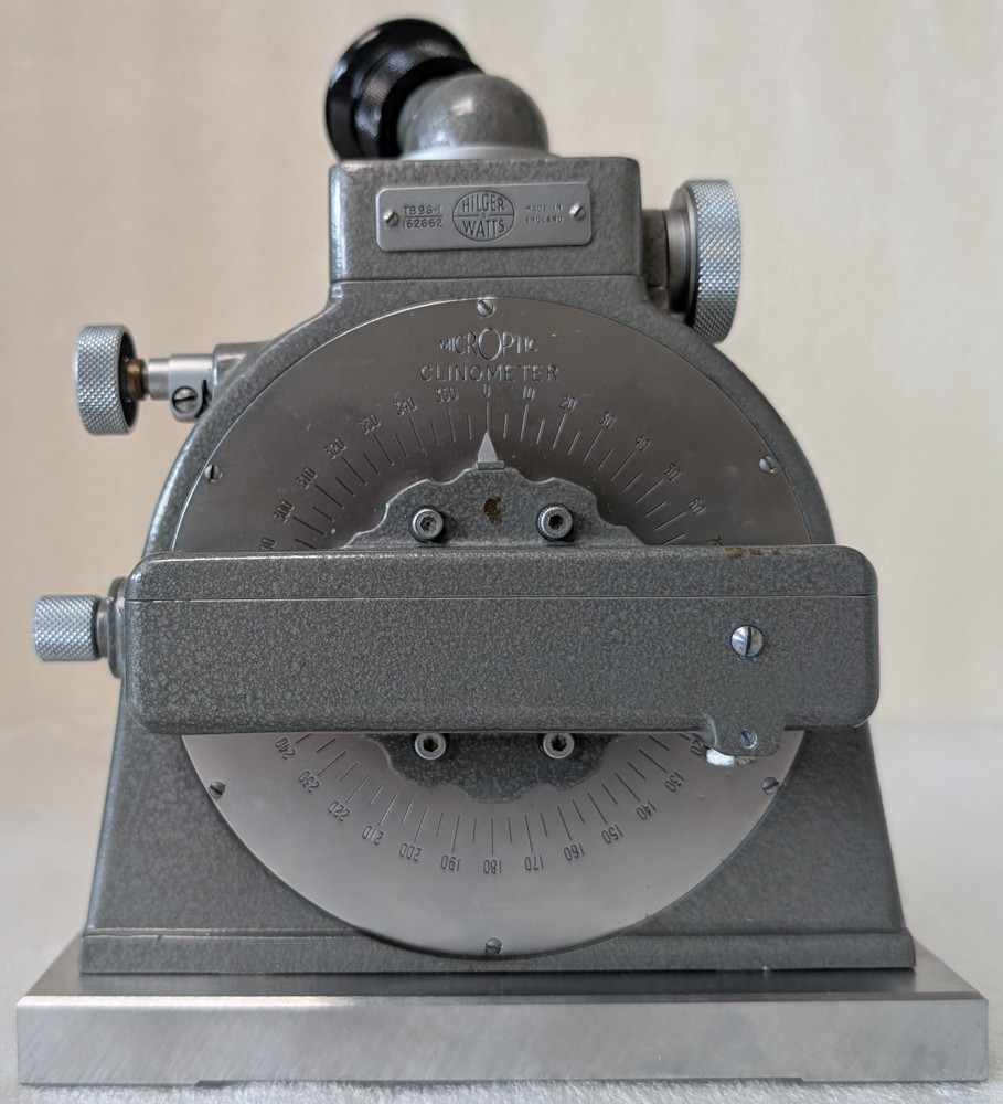HILGER & WATTS TB96-1 MICROPTIC CLINOMETER (1 MICROM DIV. = 5 SEC.) (READ)