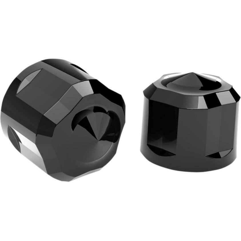 Diamond Cut Crown Bolt Cap Kit (Black Painted) for M8 motorcycle motors