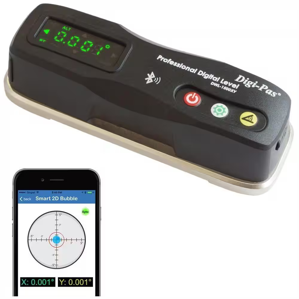 6 In. 2-Axis Smart Master Precision Level Bluetooth 0.0002/Feet (0.02 Mm/M)