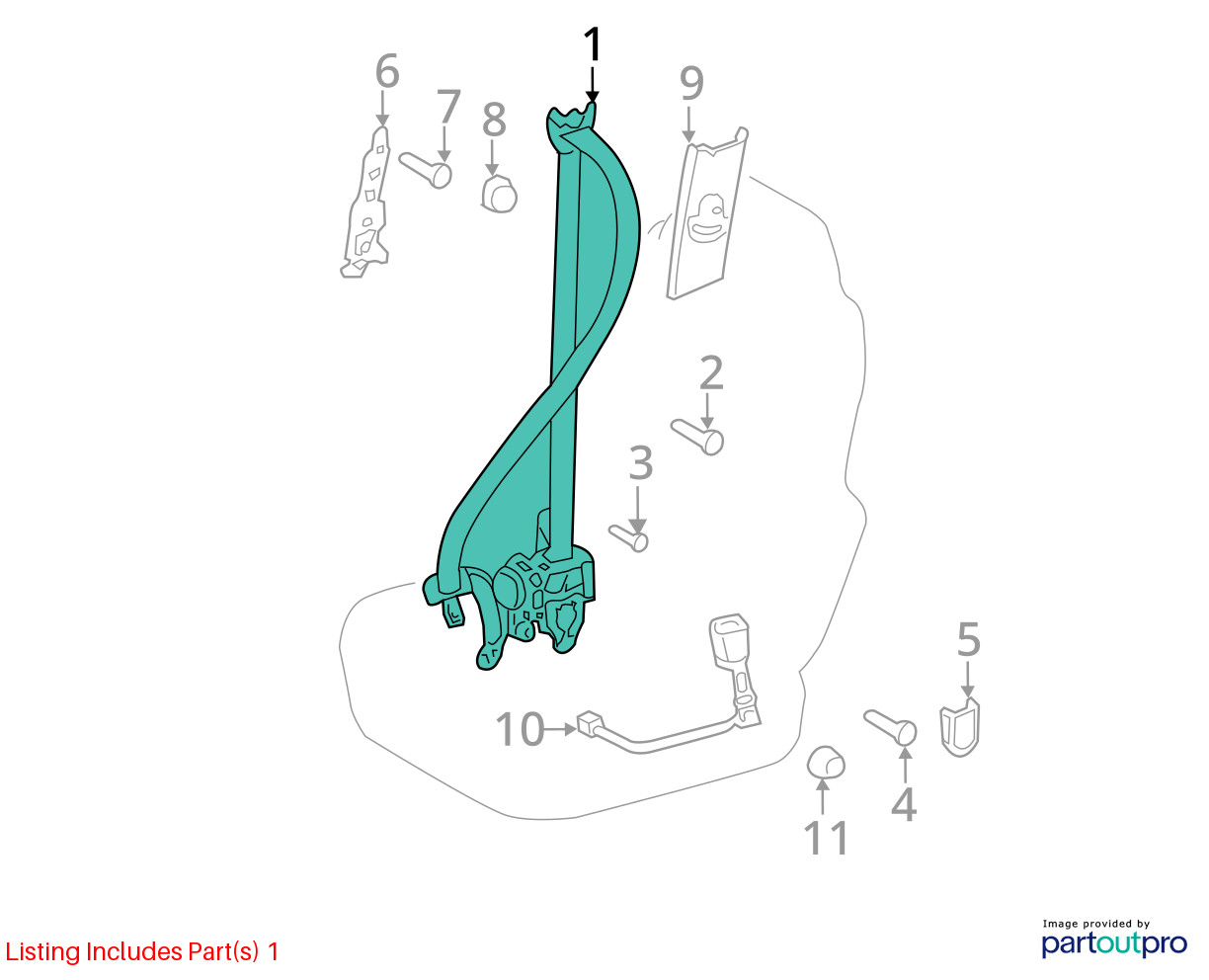 Seat Belt Front Bucket Pre-crash System Passenger Fits 18-20 SIENNA 10324688