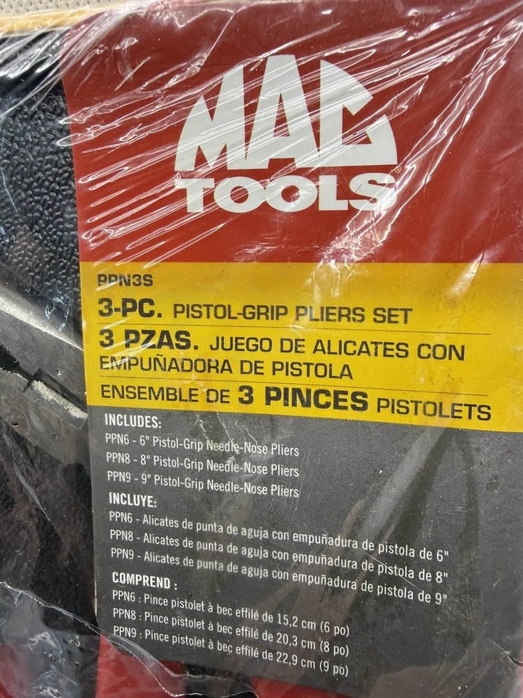 Mac tools pistol grip pliers set 3 pc PPN3S
