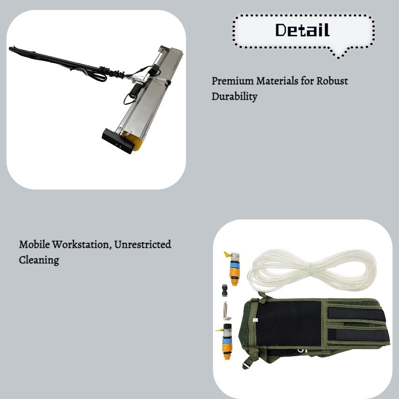 5M Automatic Solar Panel Cleaner 110V Electric Roller Brush with 16.4FT Pole