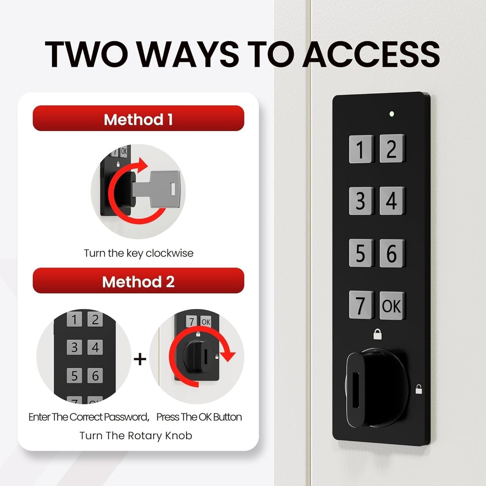 40 Keys Electronic Key Lock Box for Keys with Code, Private/Public/Password Mode