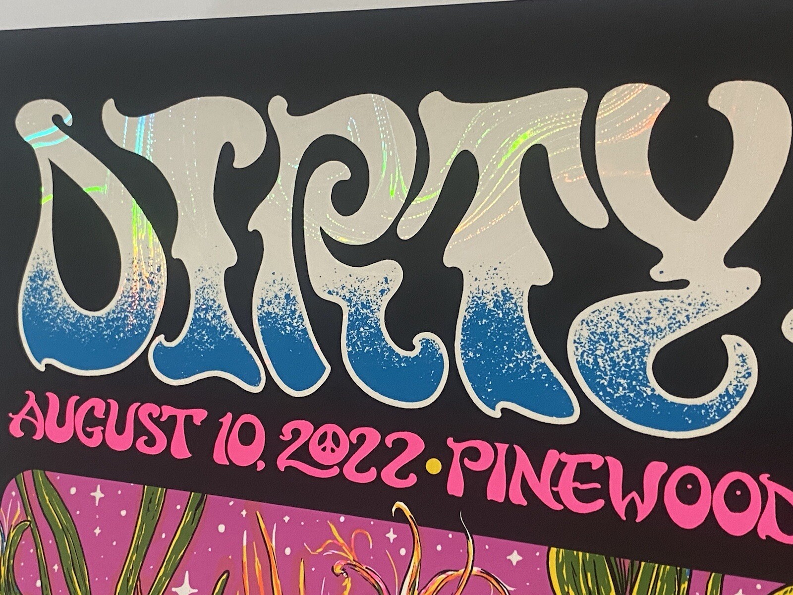 Dirty Heads Poster Lincoln NE 8/10/22 Silkscreen White Swirl Foil S/N Official