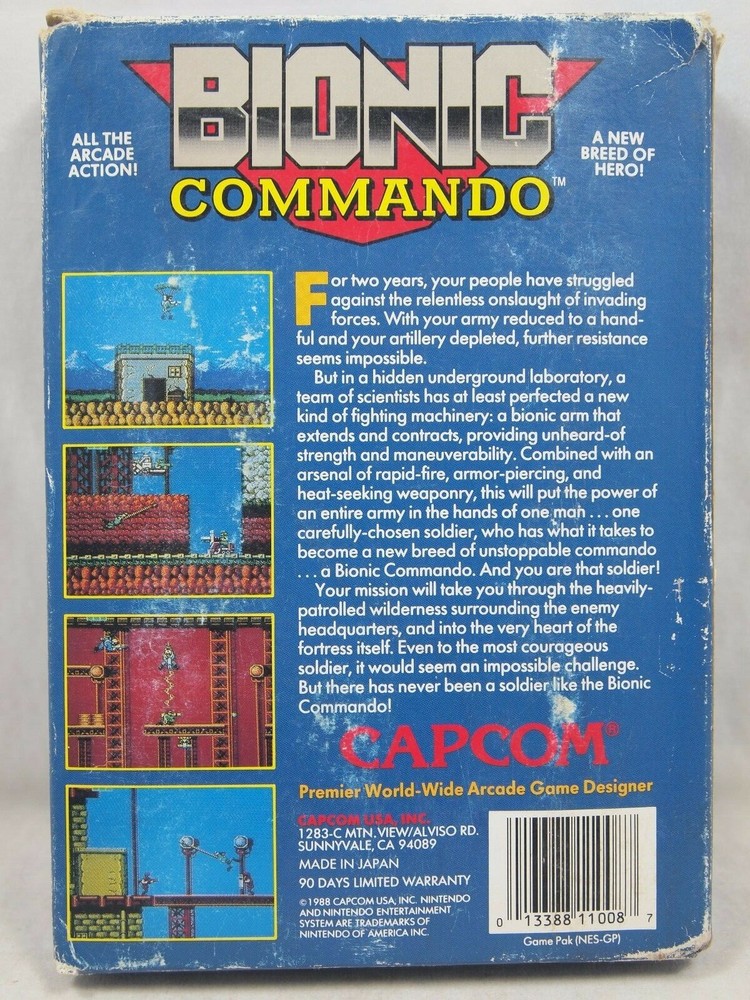 Bionic Commando (Nintendo Entertainment System | NES) BOX MANUAL & INSERTS