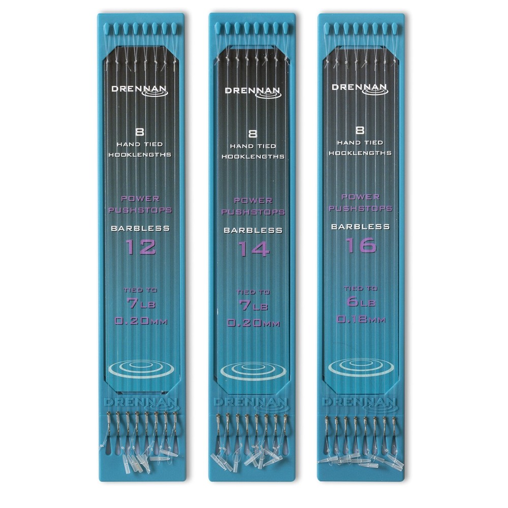 Drennan Hook Plate 6" Hook To Nylon Hooklengths - Power Pushstop - 8 Per Pack