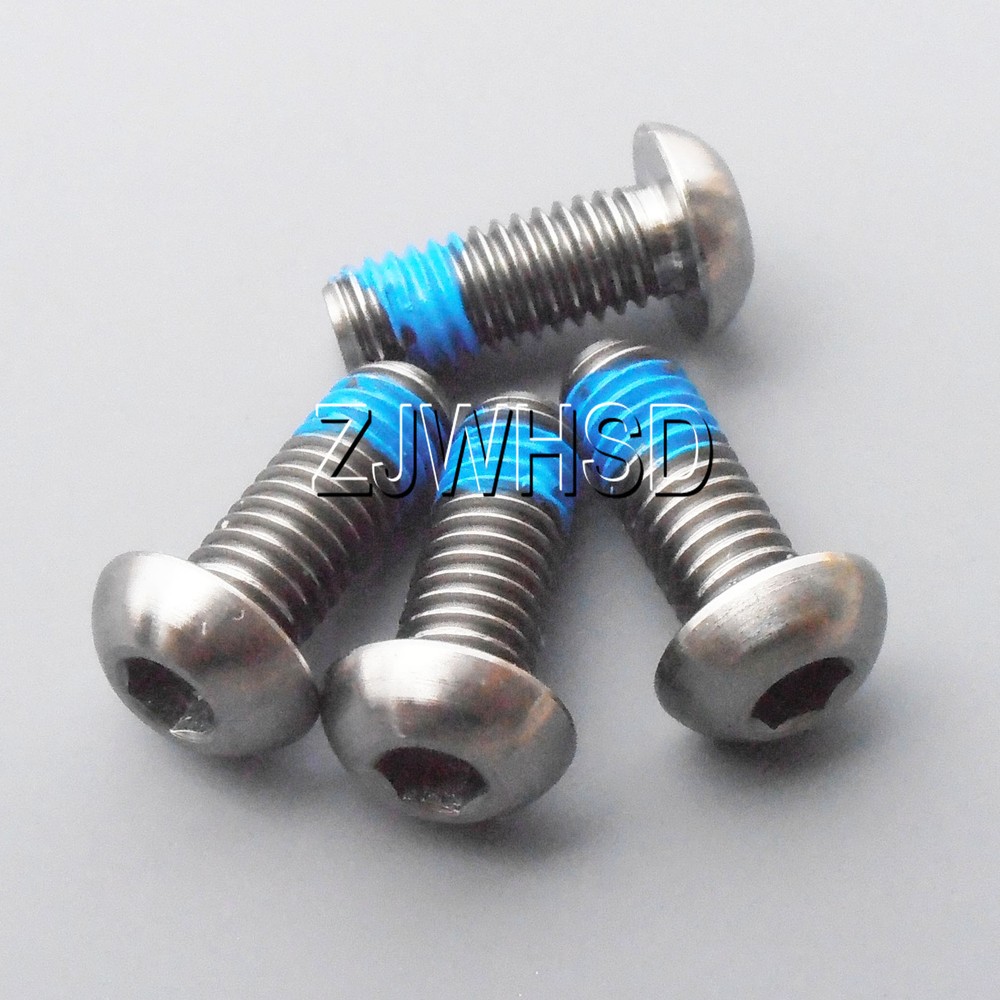4pcs M6 x 16 mm Ti tanium Screw Bolt Allen Hex Socket Button Head ThreadLocker