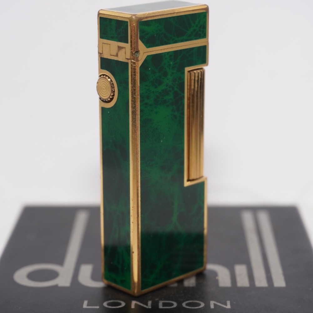 Dunhill Rollagas Lighter_Green Shell-Ultrasonically cleaned_Working