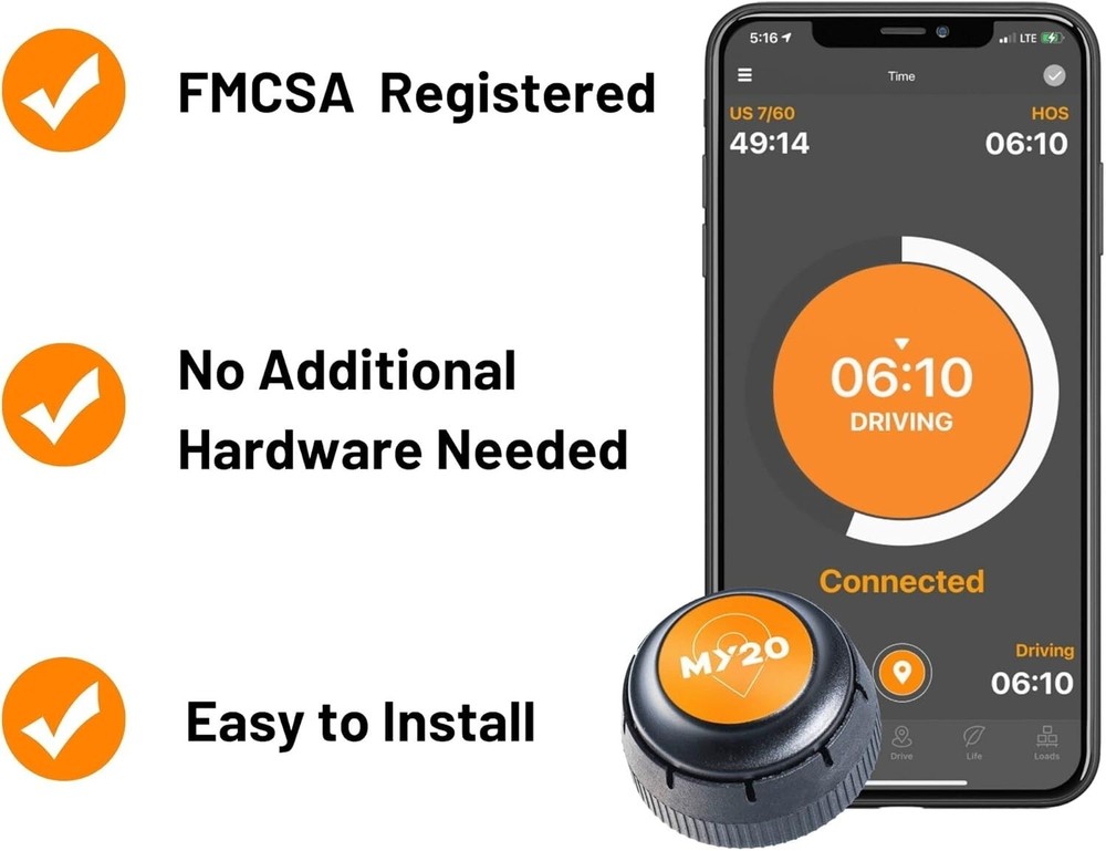 Real-Time Tracking ELD Device - Bluetooth, 9-Pin J1939 for Trucking Compliance