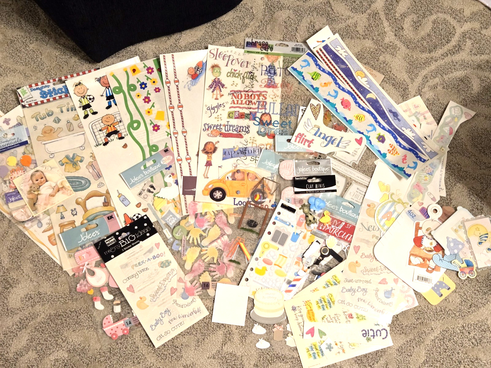 Baby Girl Stickers JOLEES/die cuts/newborn Scrapbook Lot