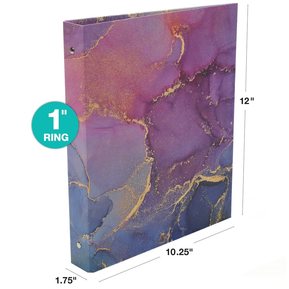 4 Pack Decorative Binder, 1 Subject (Marble Set) Marble