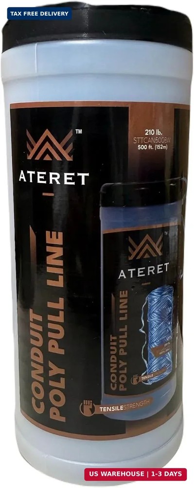 ATERET High-Strength 210 lb Polypropylene Pull Line - 500ft Durable Blue Tracer