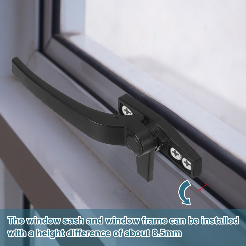 2Pcs Casement Window Locking Handle Left and Right Hand for Window White