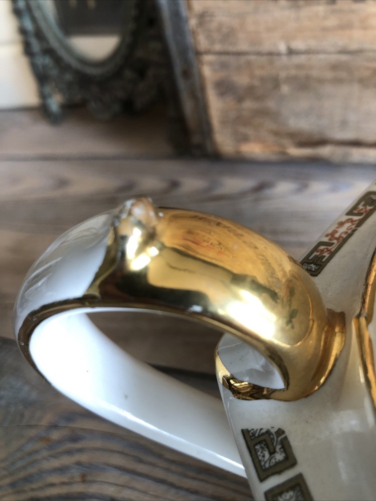 Sadler Teapot Indian Tree Pattern Hexagonal England 4 Cup 1659D Antique Signed