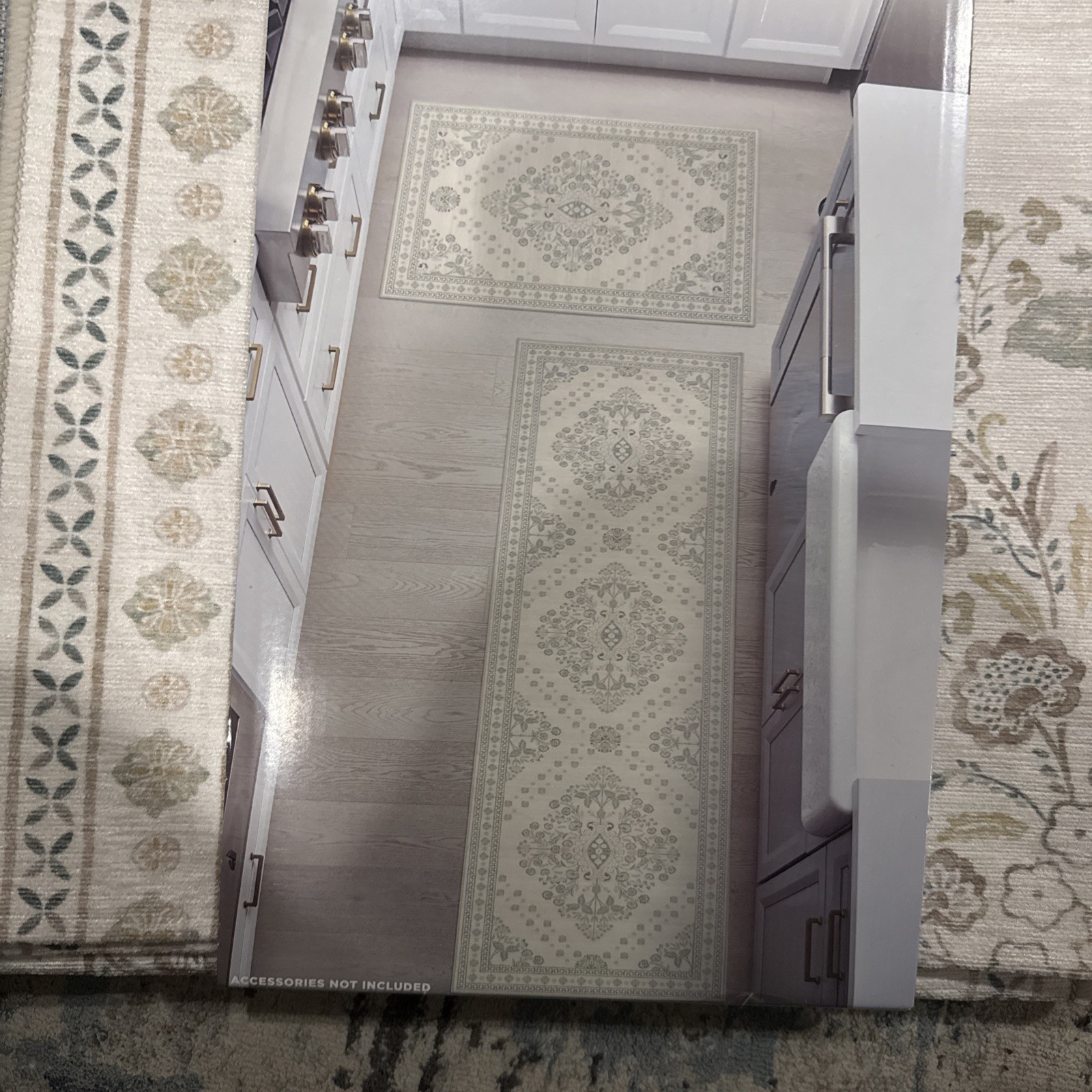 New Wyatt&Ash Washable 2-Pc Runner and Accent Rug Set 30”x46” And 30”x96” Zinn