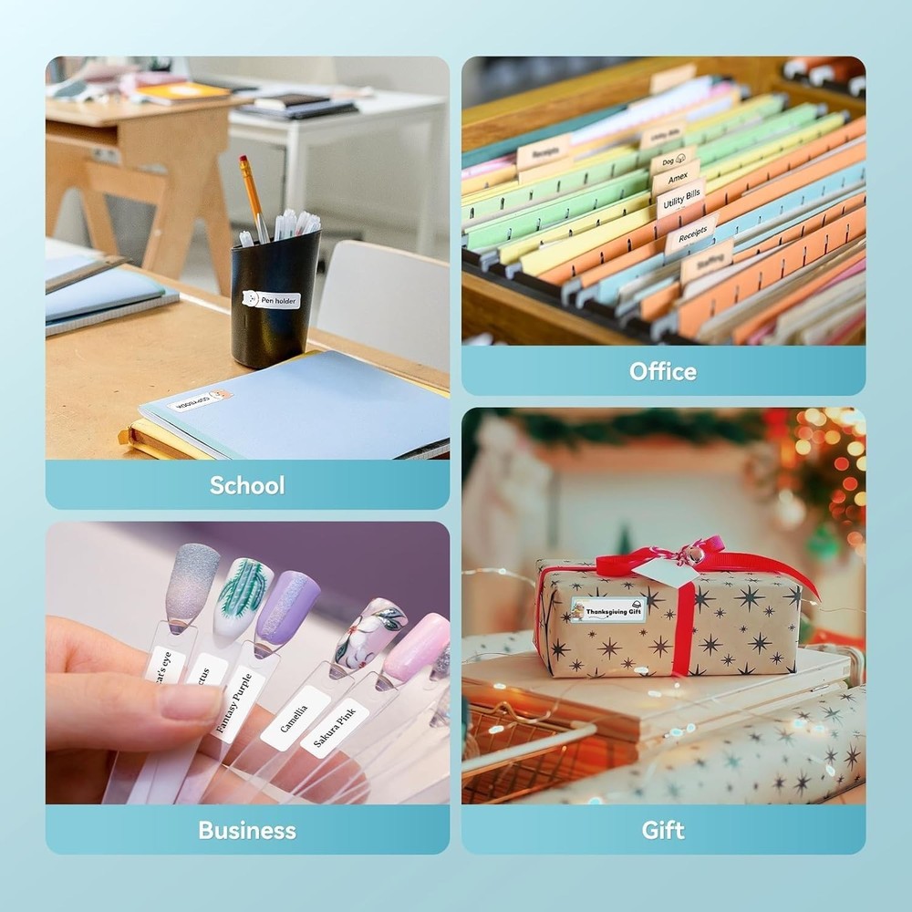 DEEPIN D11 Label Maker Machine Portable Bluetooth Label Maker with Tape, Ther...