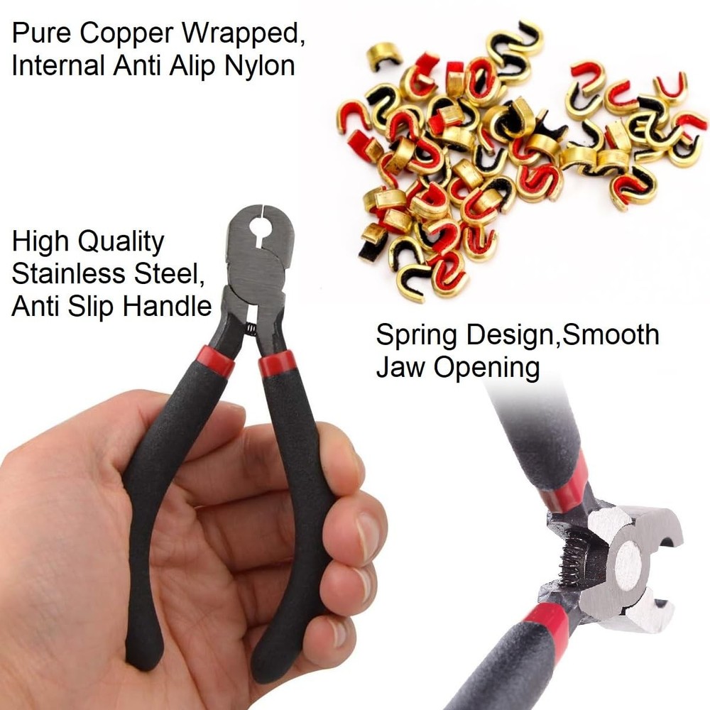 AHOSOUTLY Archery Bow String Nocking Points Set with T Square Ruler Nocking B...