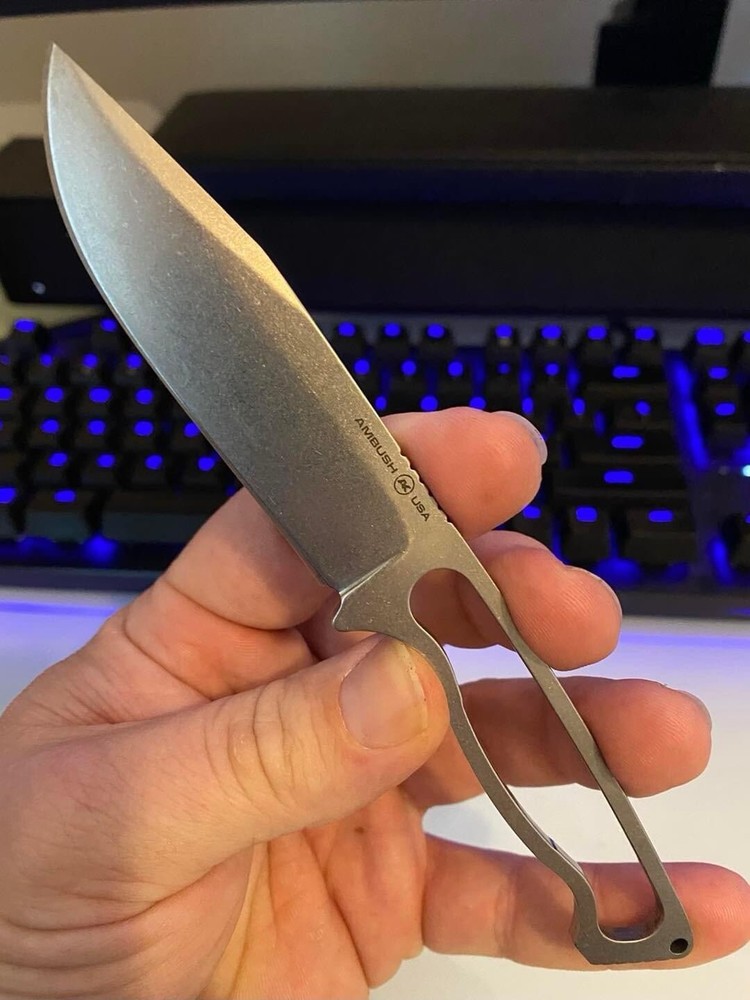 New Bark River Knives ELMAX Ambush Sidekick Skeletonized Fixed Blade Knife