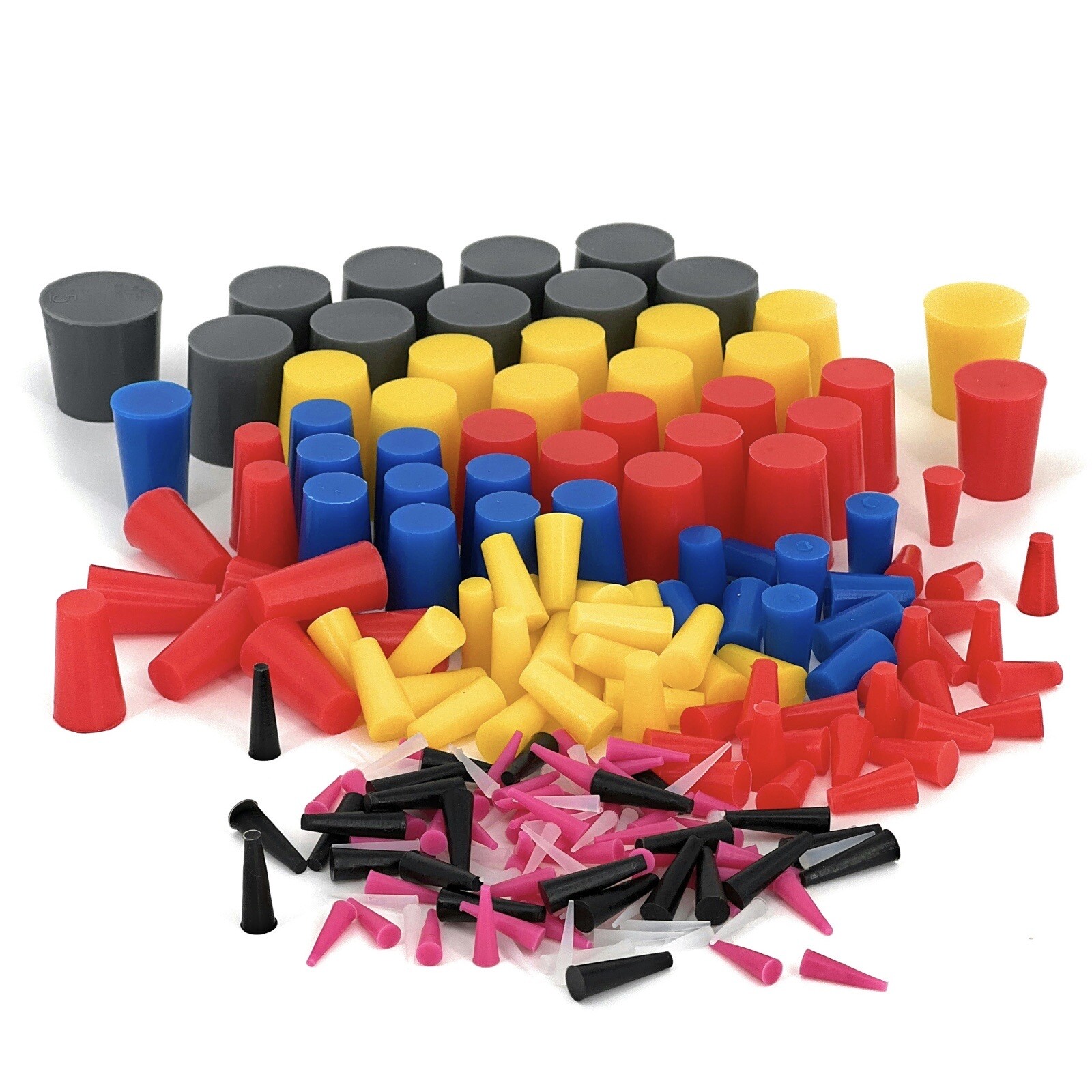 High Temp Masking Supply 235 Piece Silicone Rubber Plug Set - 1/32" to 1" Range