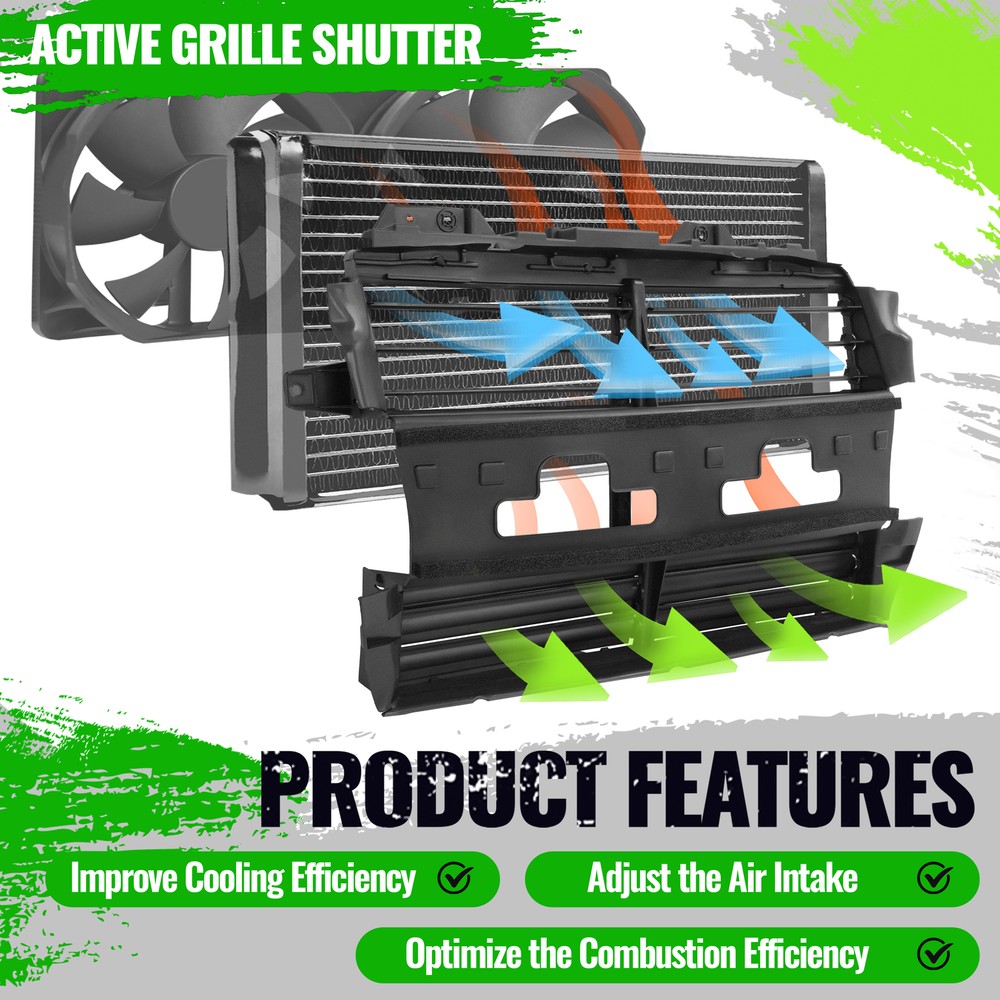 Active Radiator Grille Shutter Assembly W/O Motor For Ford Explorer 2013-2019