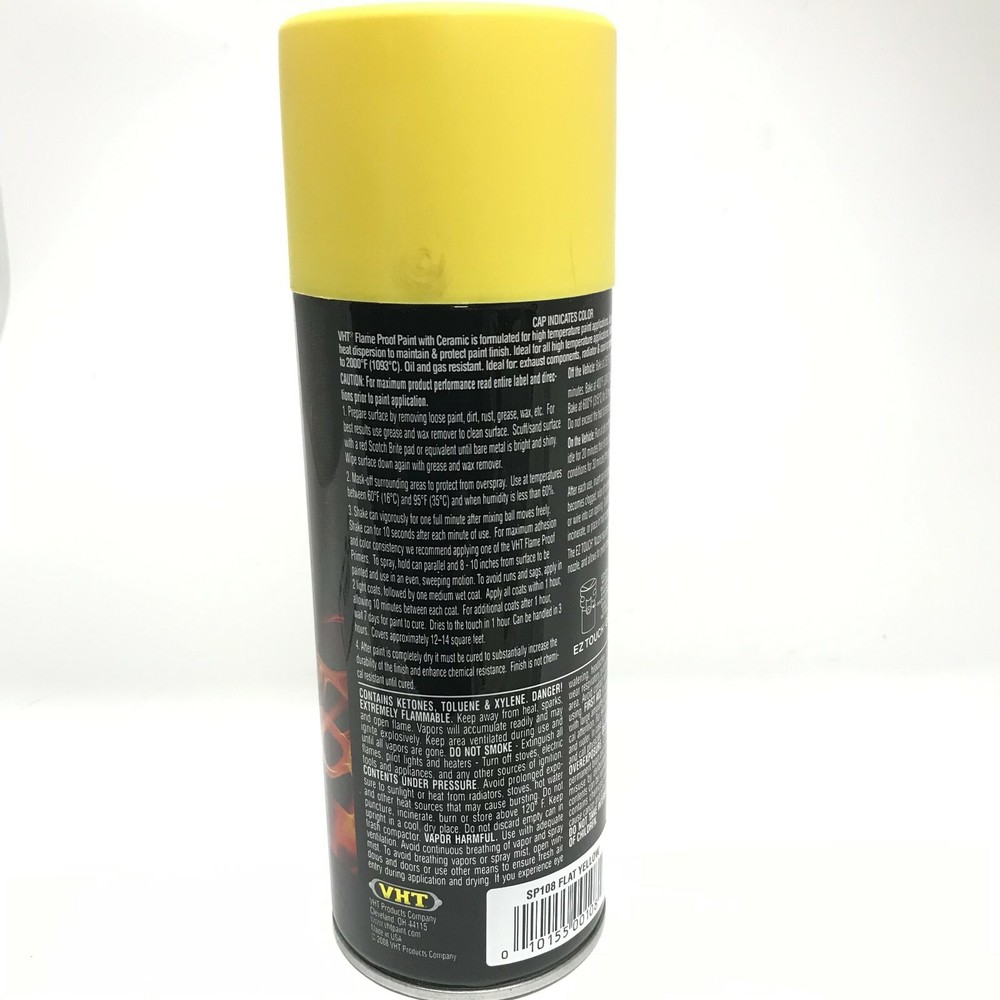 VHT SP108(2pack) High Temperature Flame Proof 11oz. Header Yellow Spray Paint