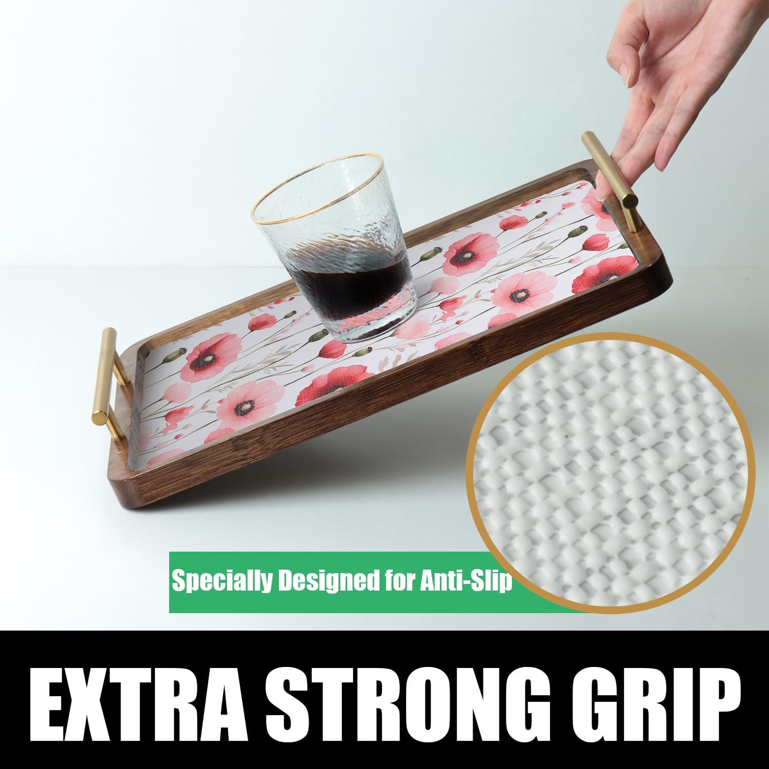 Floral Shelf Liners Strong Non-Slip and Non Adhesive Shelf and Drawer Liners ...