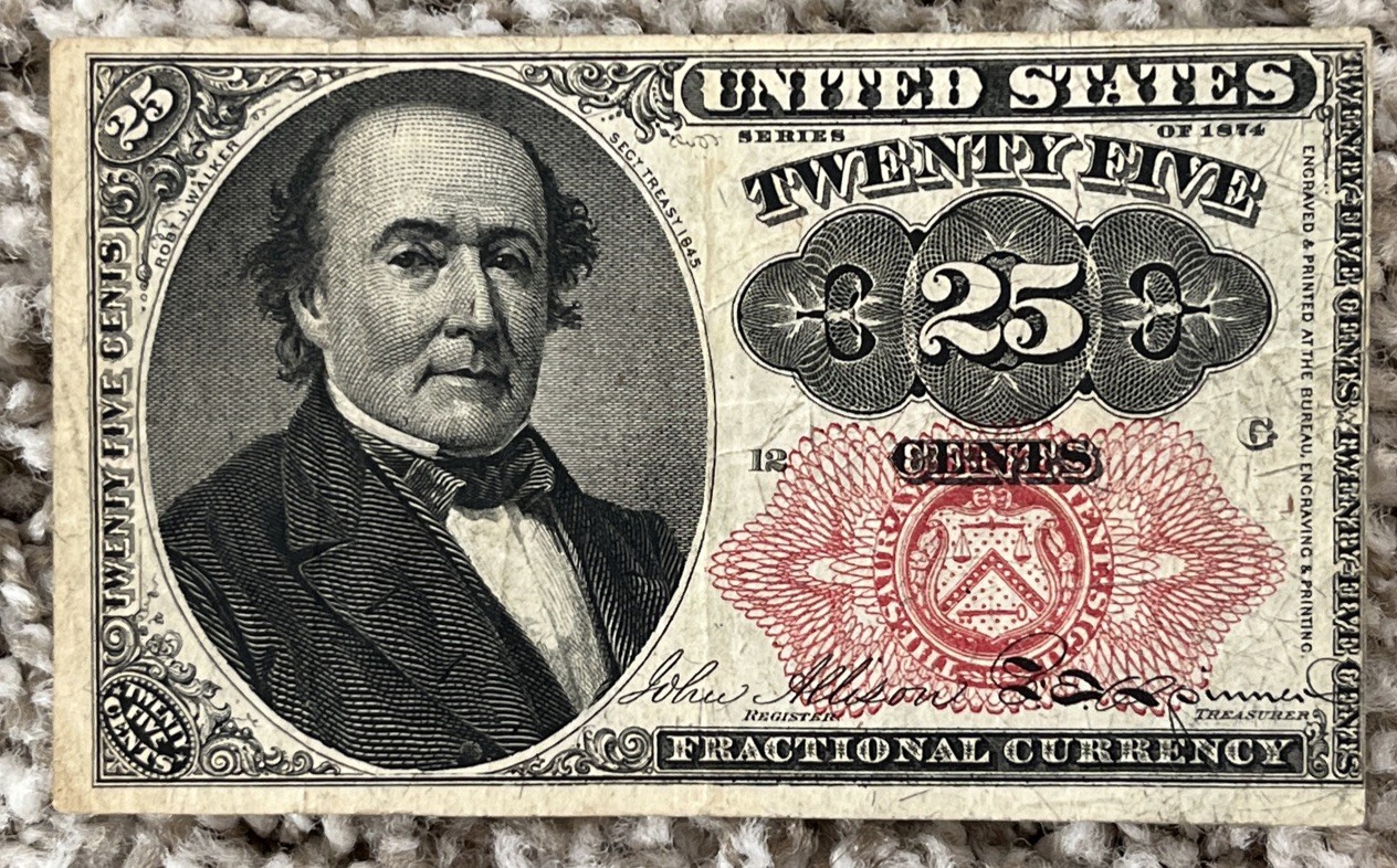 1874 25 Cent Fractional Fine