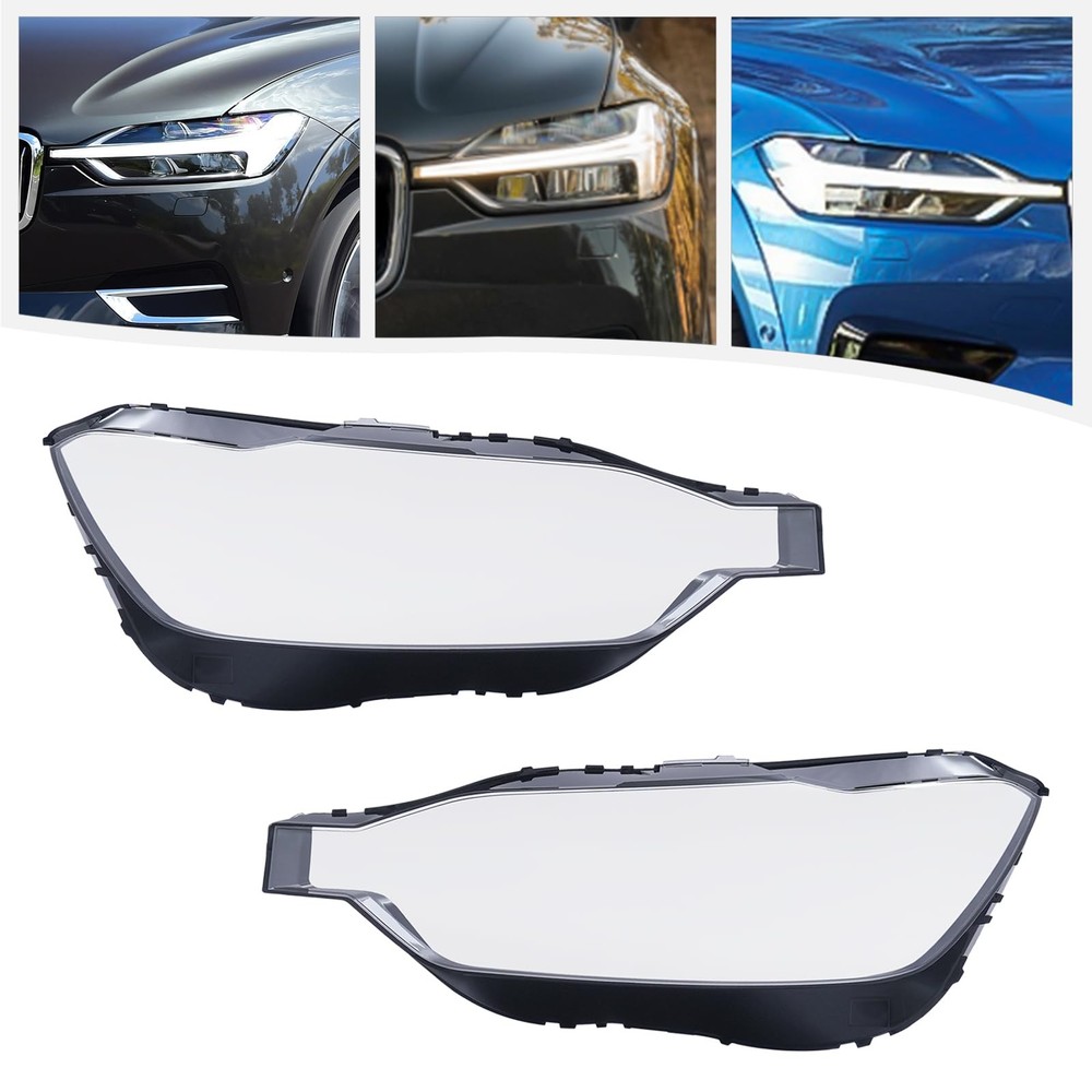 Headlight Cover Clear Lens Replacement for XC60 2017-2021 Pair Front Left Right