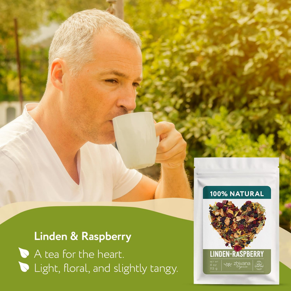 Linden & Raspberry Herbal Tea Loose Leaf – Fruity Tea with Raspberry Leaf & Frui