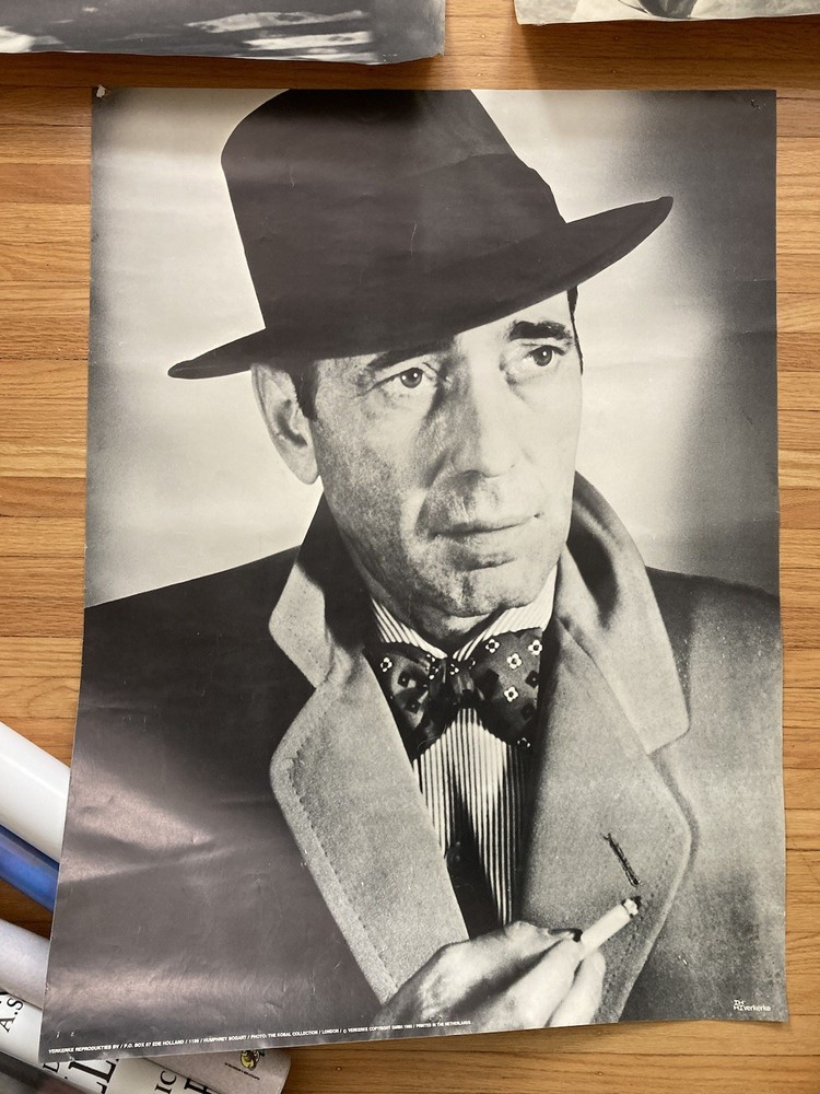 3 vintage Humphrey Bogart Personality Poster New York City Hippie Head Shop
