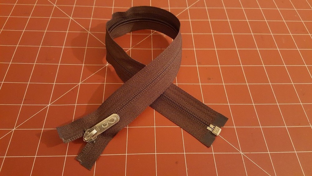 YKK Jacket Zipper Chocolate Brown Separating 16" Reverse Coil! Designer Pull
